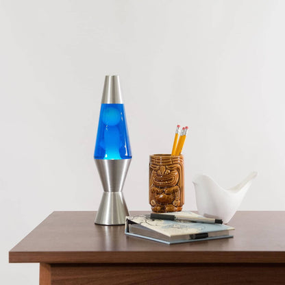 11.5″ LAVA LAMP – WHITE/BLUE/SILVER - US 0842