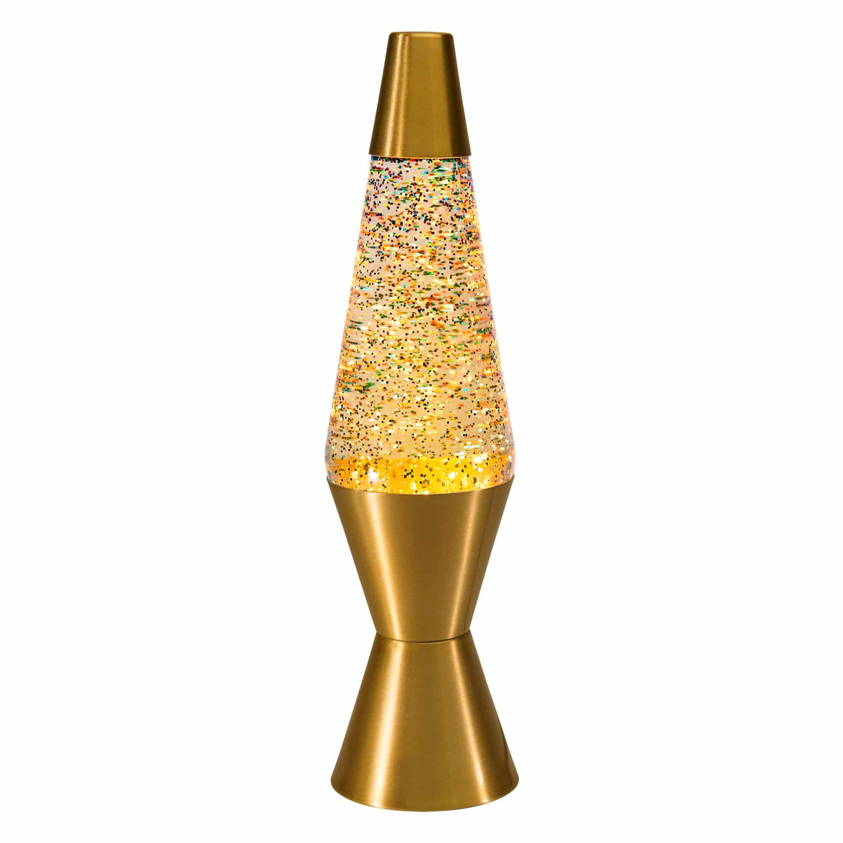 14.5″ LAVA LAMP RAINBOW GLITTER – CLEAR/GOLD - US 4757