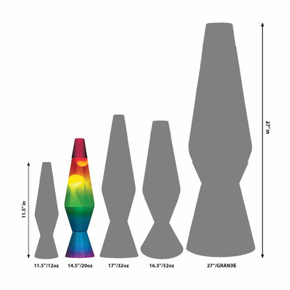 14.5” LAVA LAMP RAINBOW – WHITE/CLEAR/TRICOLOR - US 7247