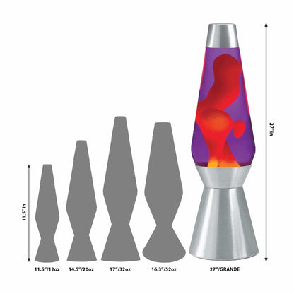 27″ LAVA LAMP GRANDE – YELLOW/PURPLE/SILVER - US 8361